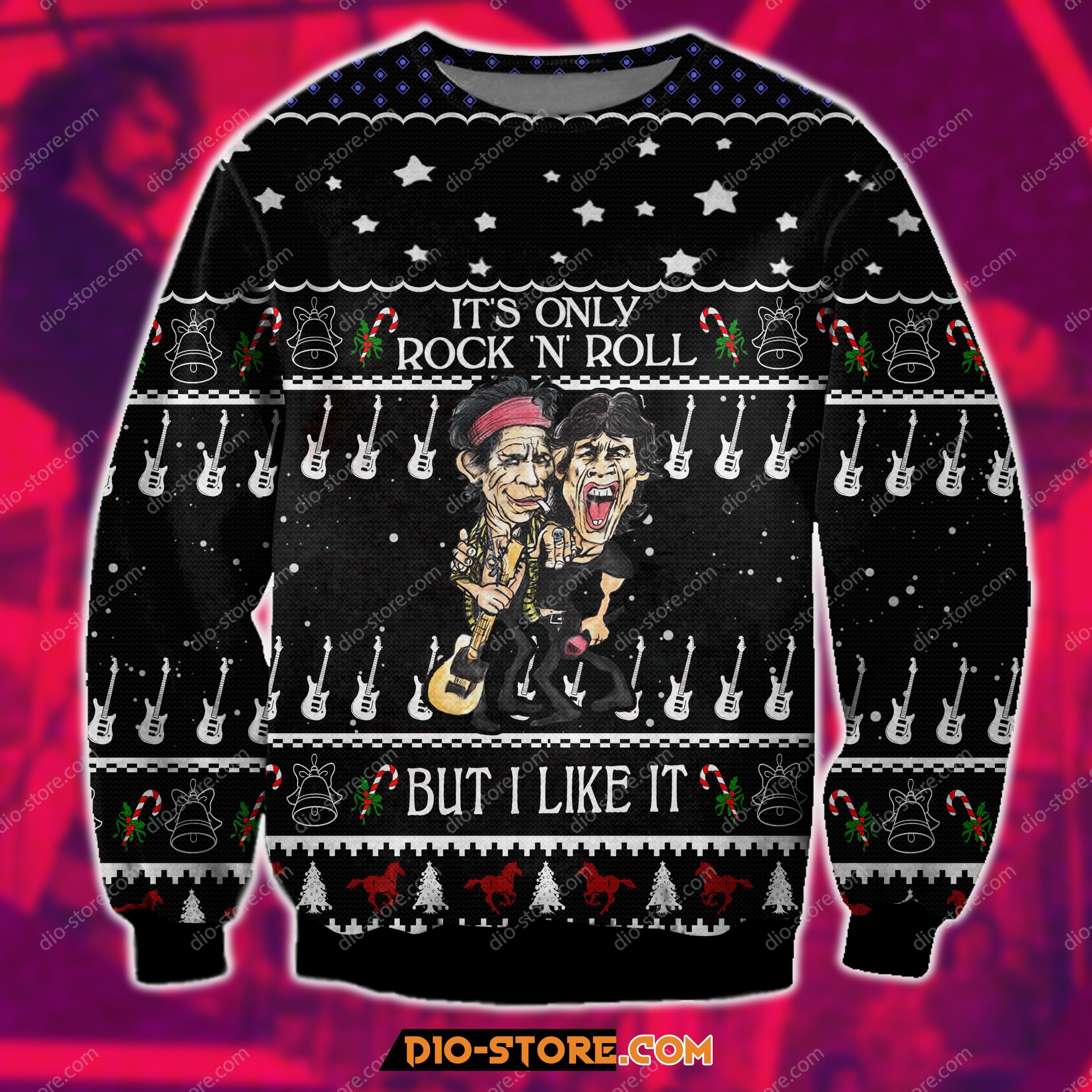 3D Print Its Only Rock N Roll – The Rolling Stones Ugly Christmas Sweater Hoodie All Over Printed Cint10213