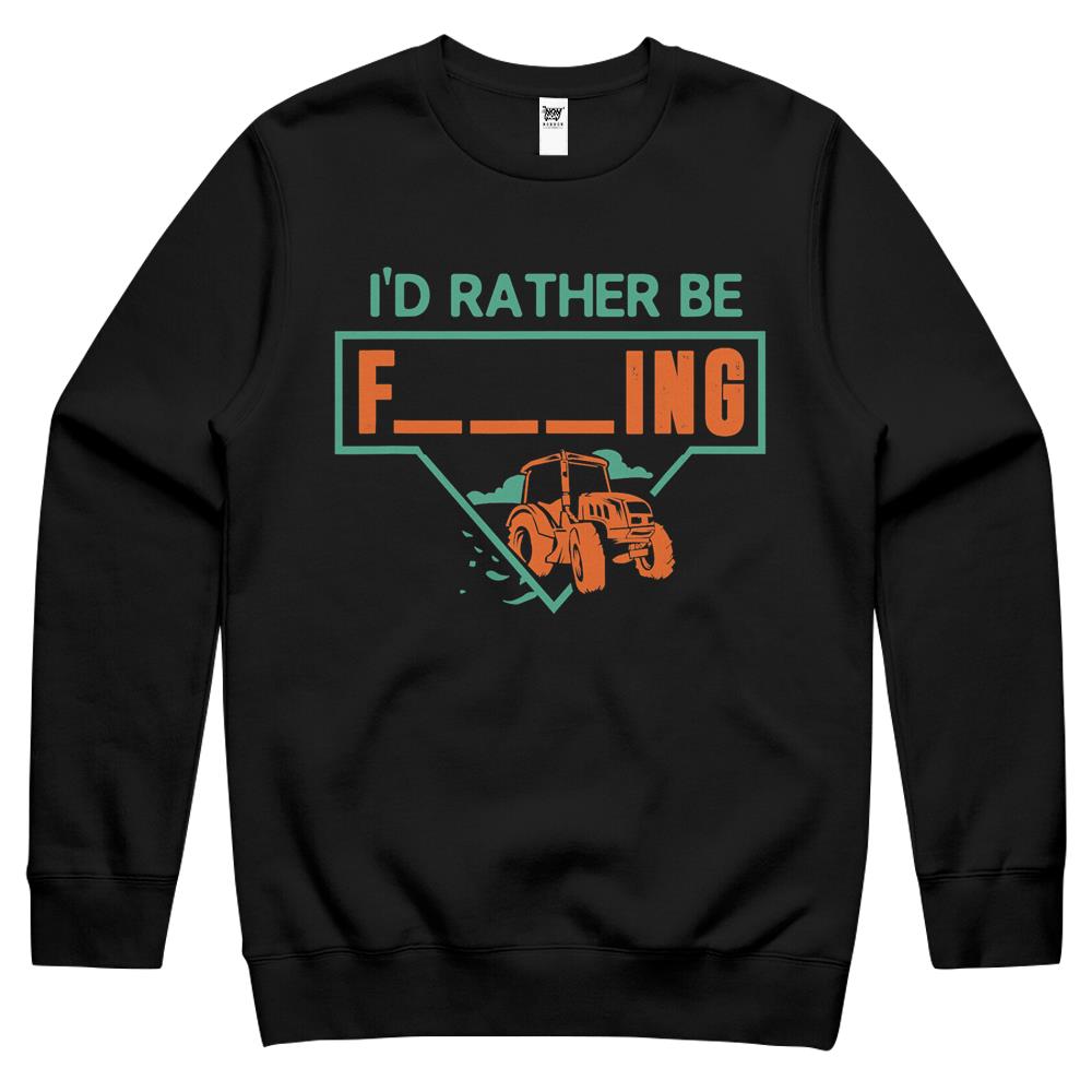 I’D Rather Be Farming Tractor Design For A Hobby Farmer Crewneck Sweatshirt