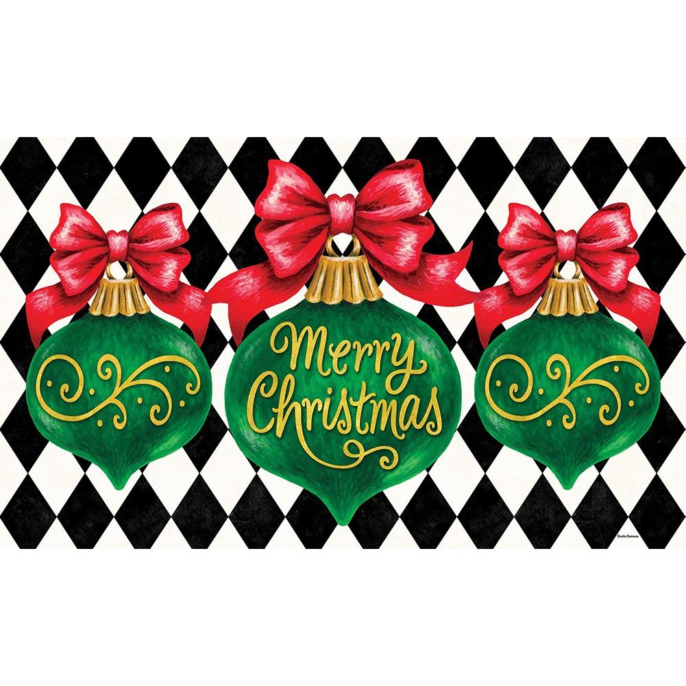 Merry Christmas Ornament Doormat