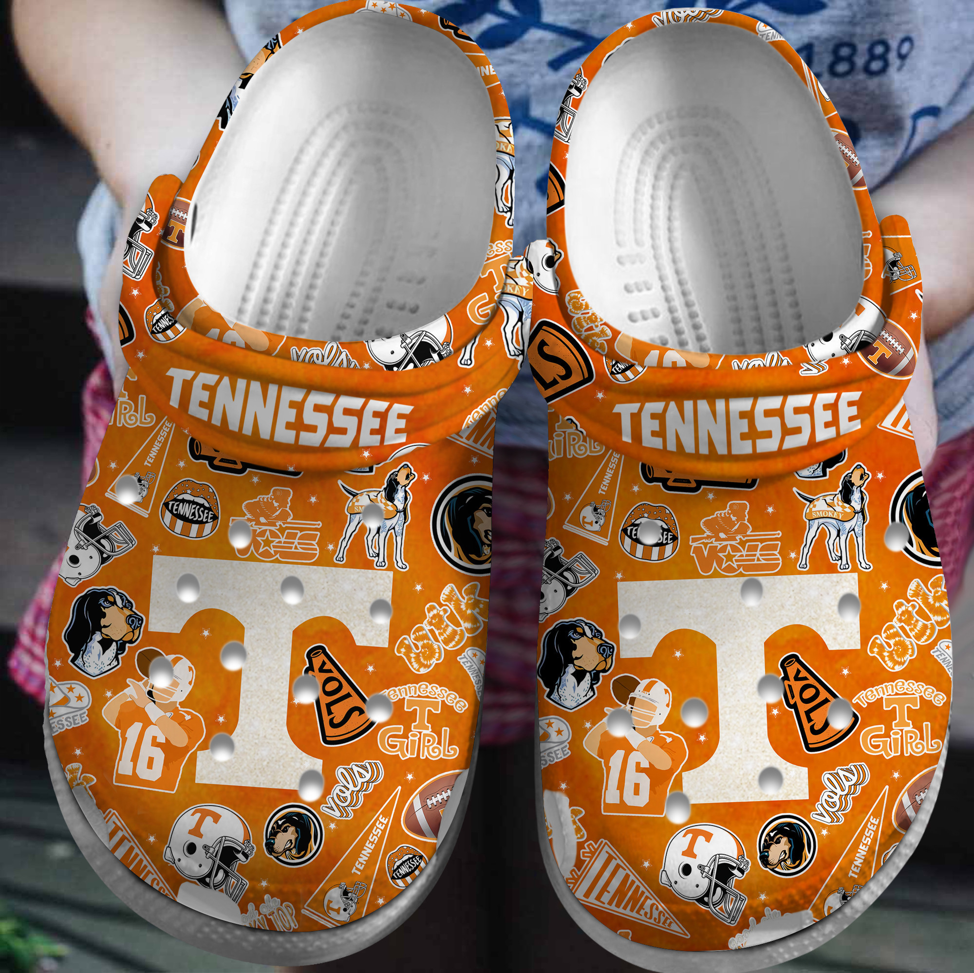 Tennessee Volunteers NCAA Sport Crocs Crocband Clogs Shoes Comfortable For Men Women and Kids 3