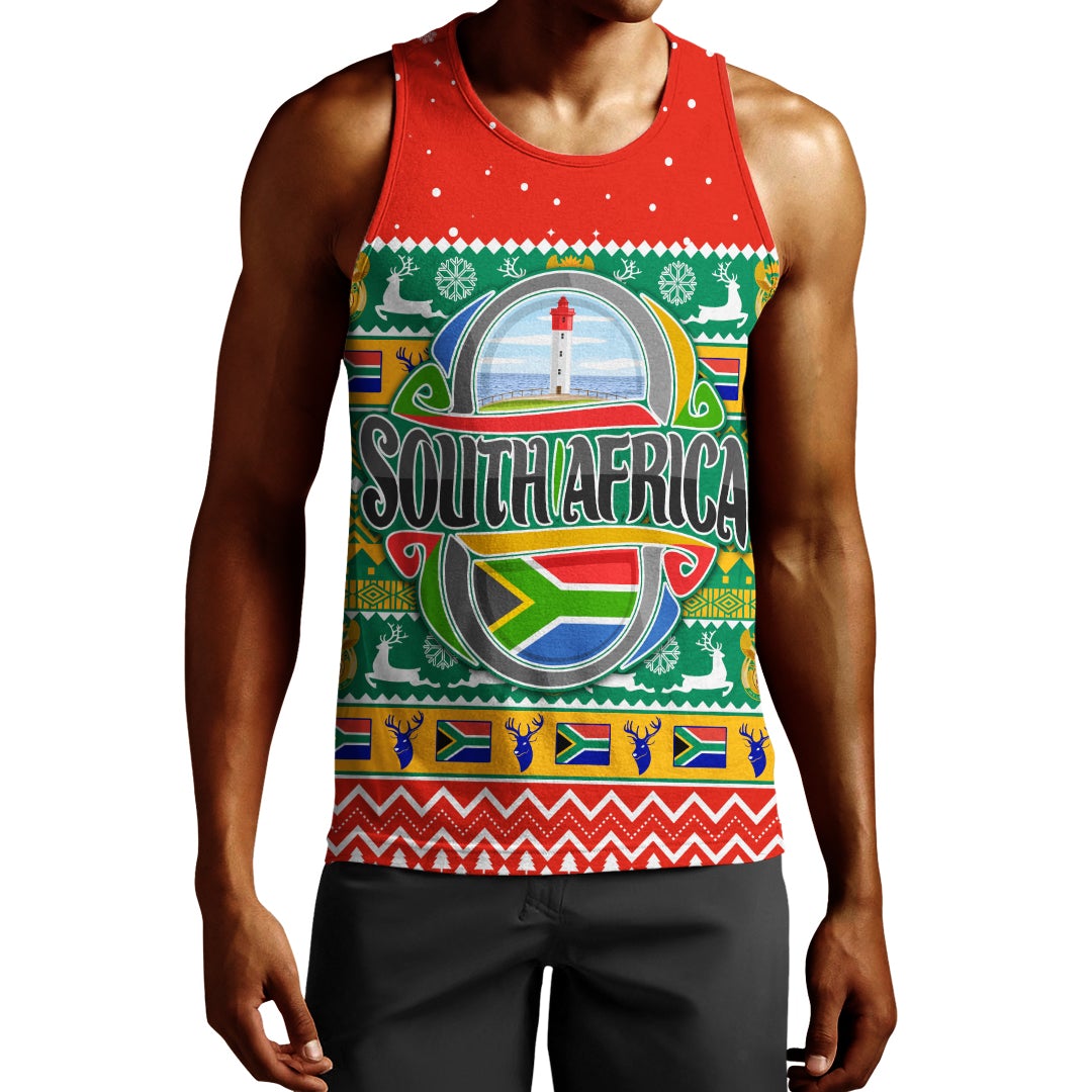 (Custom Personalised) South Africa Christmas Men Tank Top African Springbok Lt13