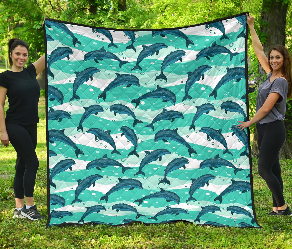 Dolphin Sea Pattern Premium Quilt