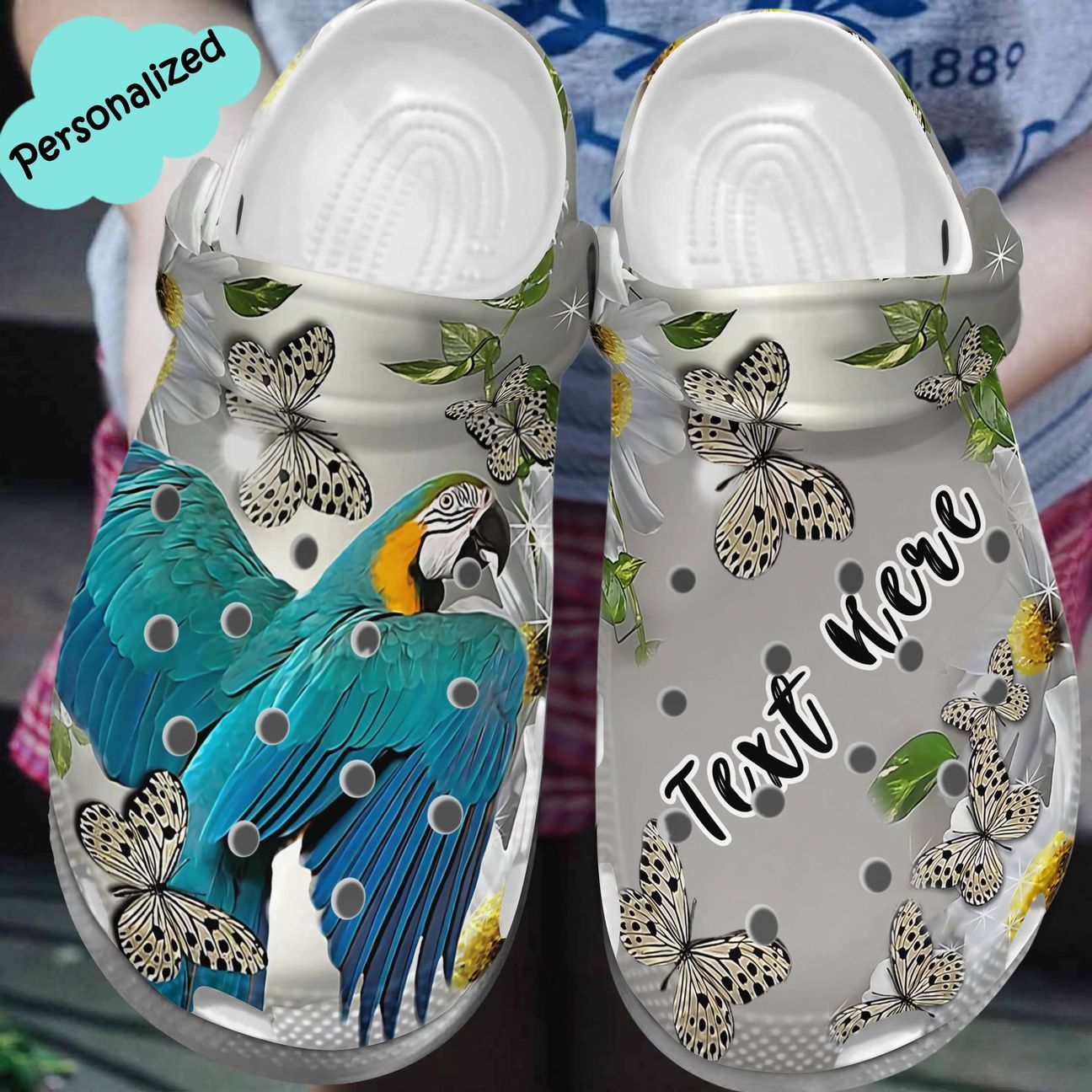 Parrot Personalized Clog, Custom Name, Text, Color, Number Fashion Style For Women, Men, Kid, Print 3D Amazing Parrot