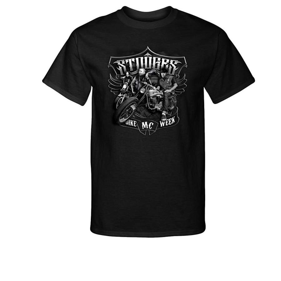 Three Stooges On Motorbike Bike Week T-Shirt Fashion O-Neck Short Sleeved T Shirts Summer Funny Loose Tee Shirt For Men