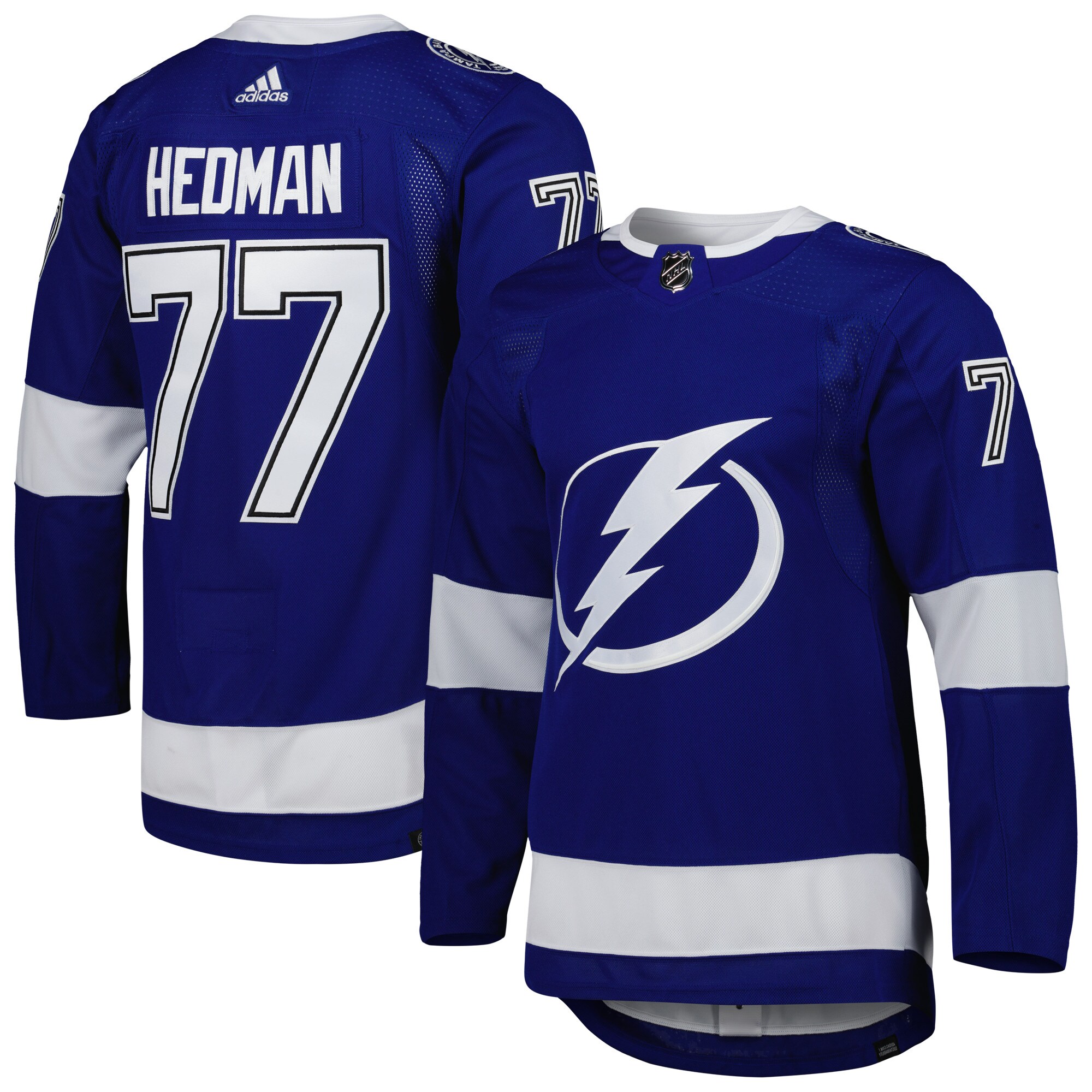 Men's Tampa Bay Lightning Victor Hedman adidas Blue Primegreen Authentic Pro Player Jersey