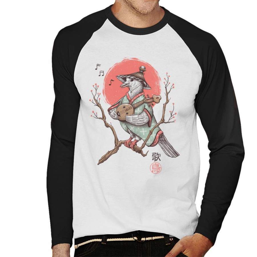 Song Bird Japan Men’s Baseball Long Sleeved T-Shirt