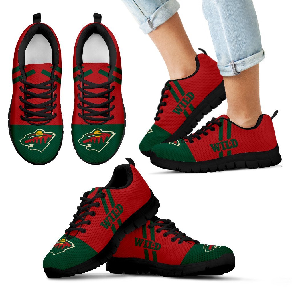 Colorful Line Stripe Minnesota Wild Sneakers