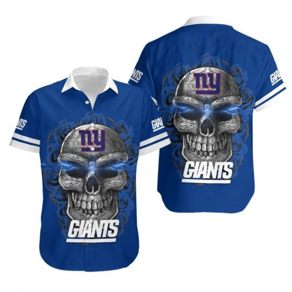 Gift For Husband Gift For Dad New York Giants Sugar Skull2 Hawaiian Shirt Mh82