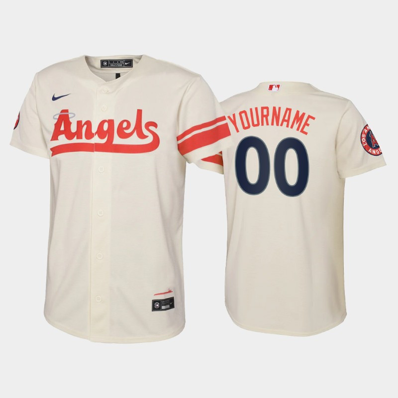 2022-23 City Connect Youth Los Angeles Angels Custom 00 Custom Jersey – Cream