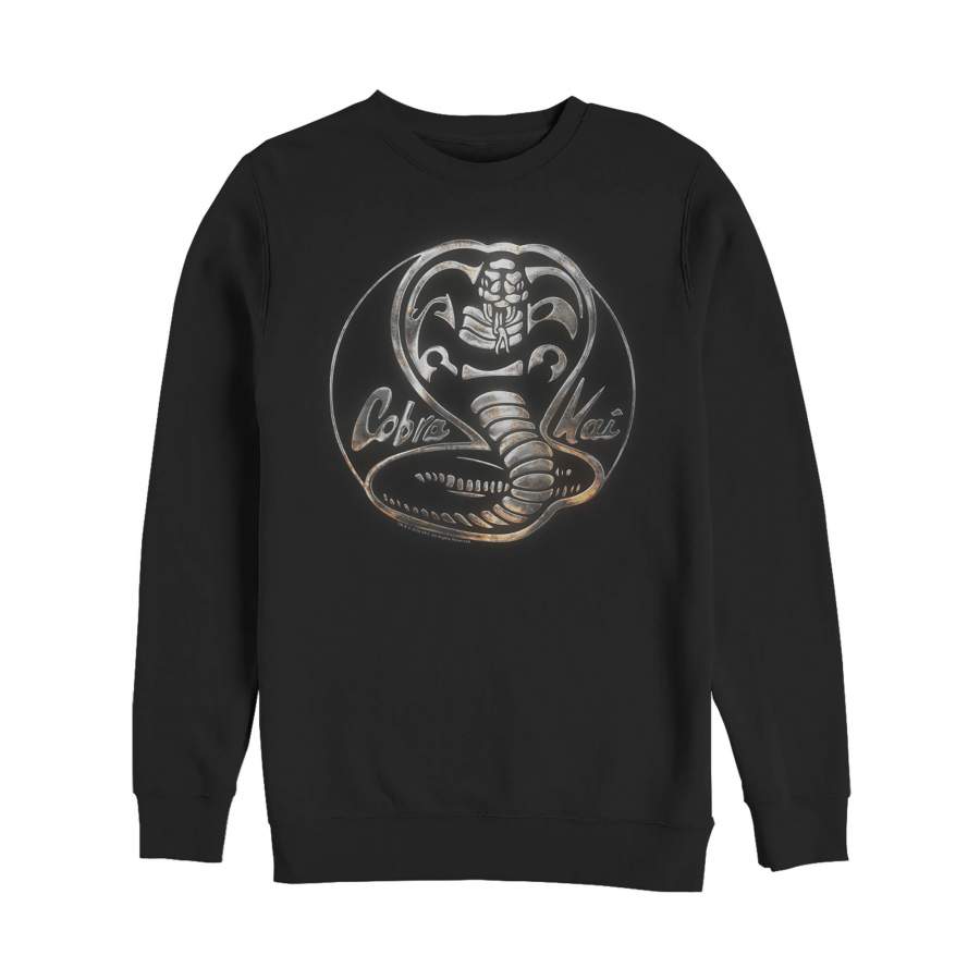 Cobra Kai Men’s Metal Snake Logo  Sweatshirt Black