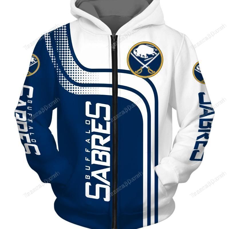 Buffalo Sabres Limited Edition Over Print Full 3D   Zip Hoodie  S – 5Xl