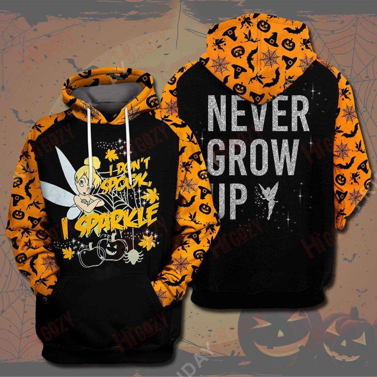 Baeelly™ Tinker.B I Don’T Spook I Sparkle Halloween All Over Print Hoodie T-Shirt- Mt662