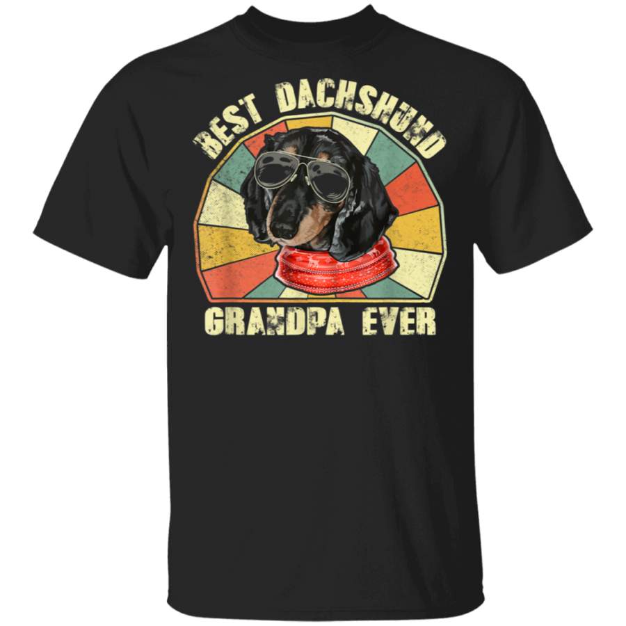 Dog Vintage Best Dachshund Grandpa ever Fathers day TShirt