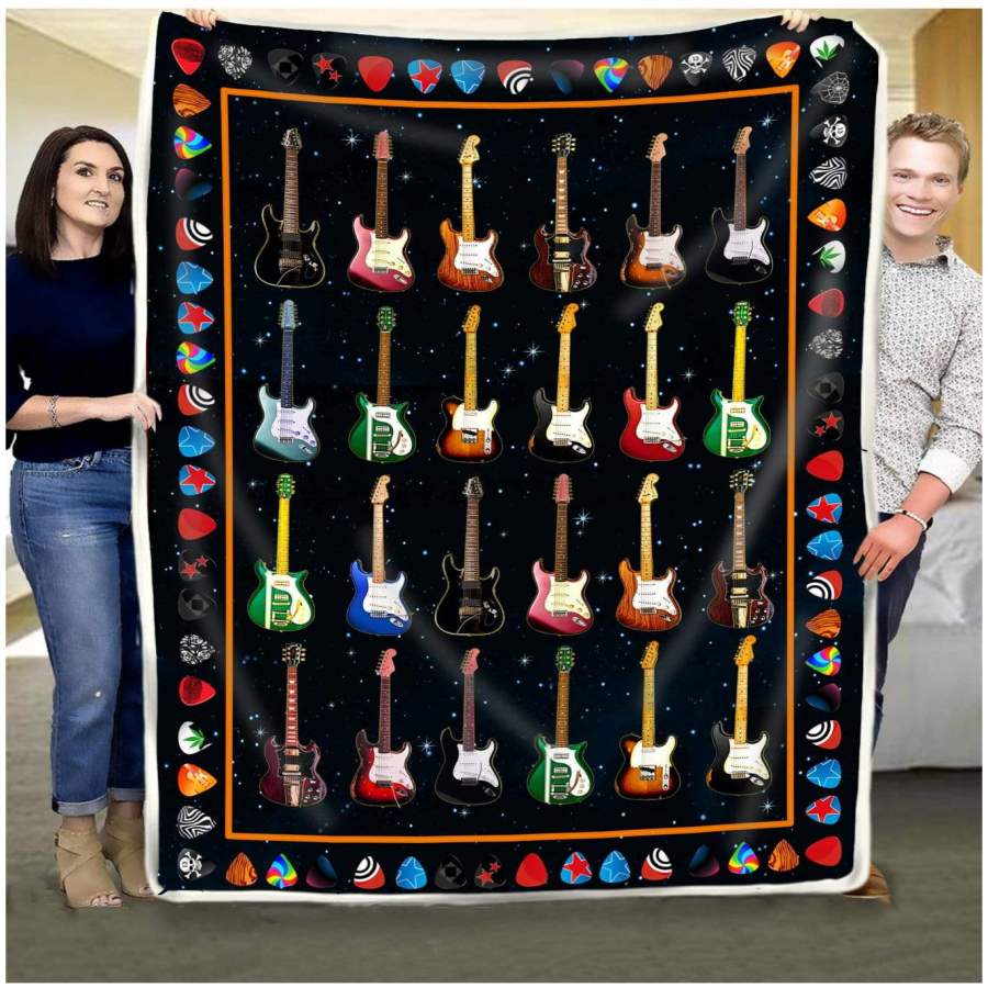 Blanket Guitar Colorful Design Gift For Guitar Lovers