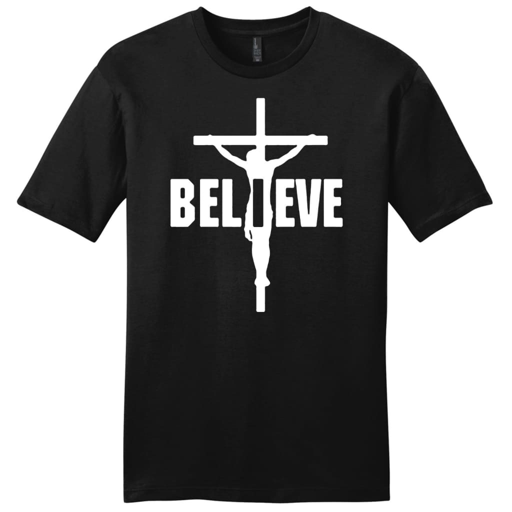 Believe Jesus On The Cross Mens Christian T-Shirt