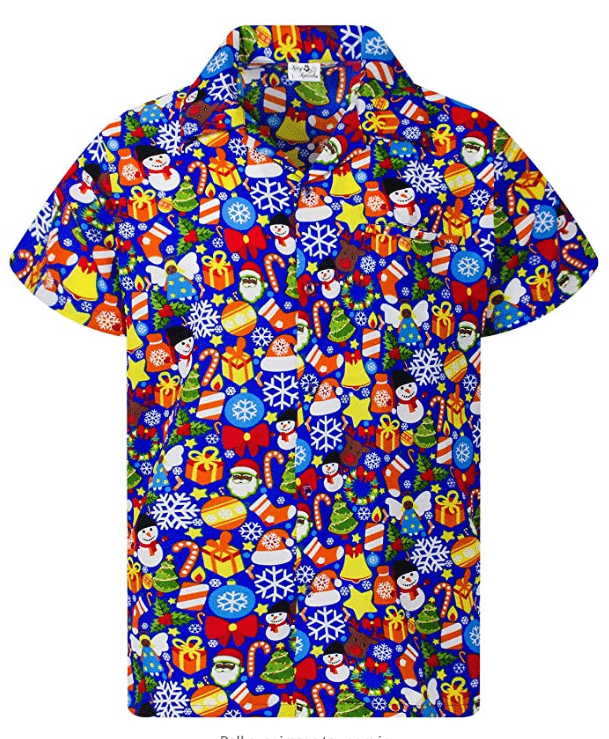 Christmas Hawaii Snowman Gingerbread Indigoblue Button Up Shirt For Men Ha110368