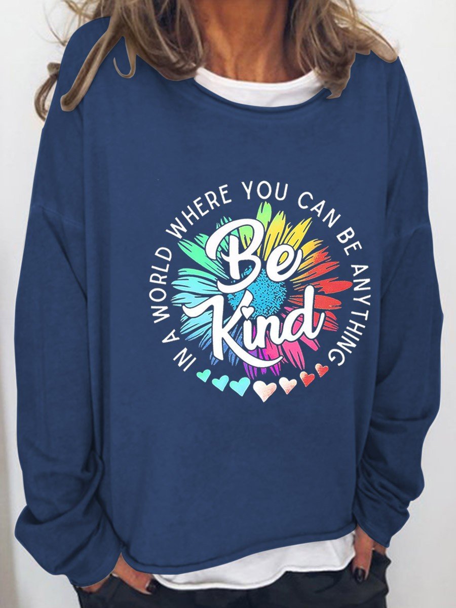 Women Be Kind Funny Graphic Long Sleeve Top