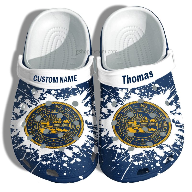 West Virginia University Graduation Gifts Croc Shoes Customize- Admission Gift Shoes