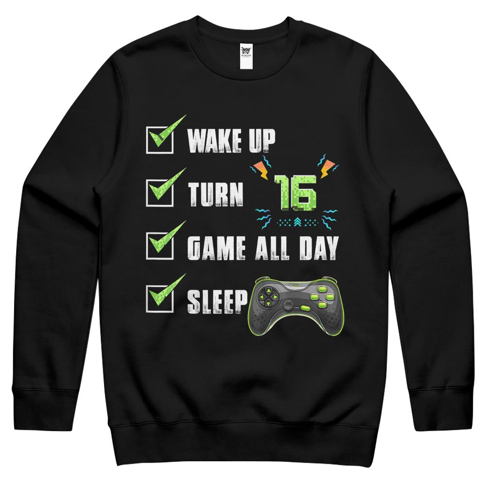 16 Years Old Gamer 16Th Birthday Perfect Gift For Boys Girls Crewneck Sweatshirt