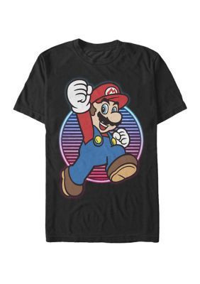 Nintendo Big Tall Super Mario Neon Gradient Jump Graphic Shirt