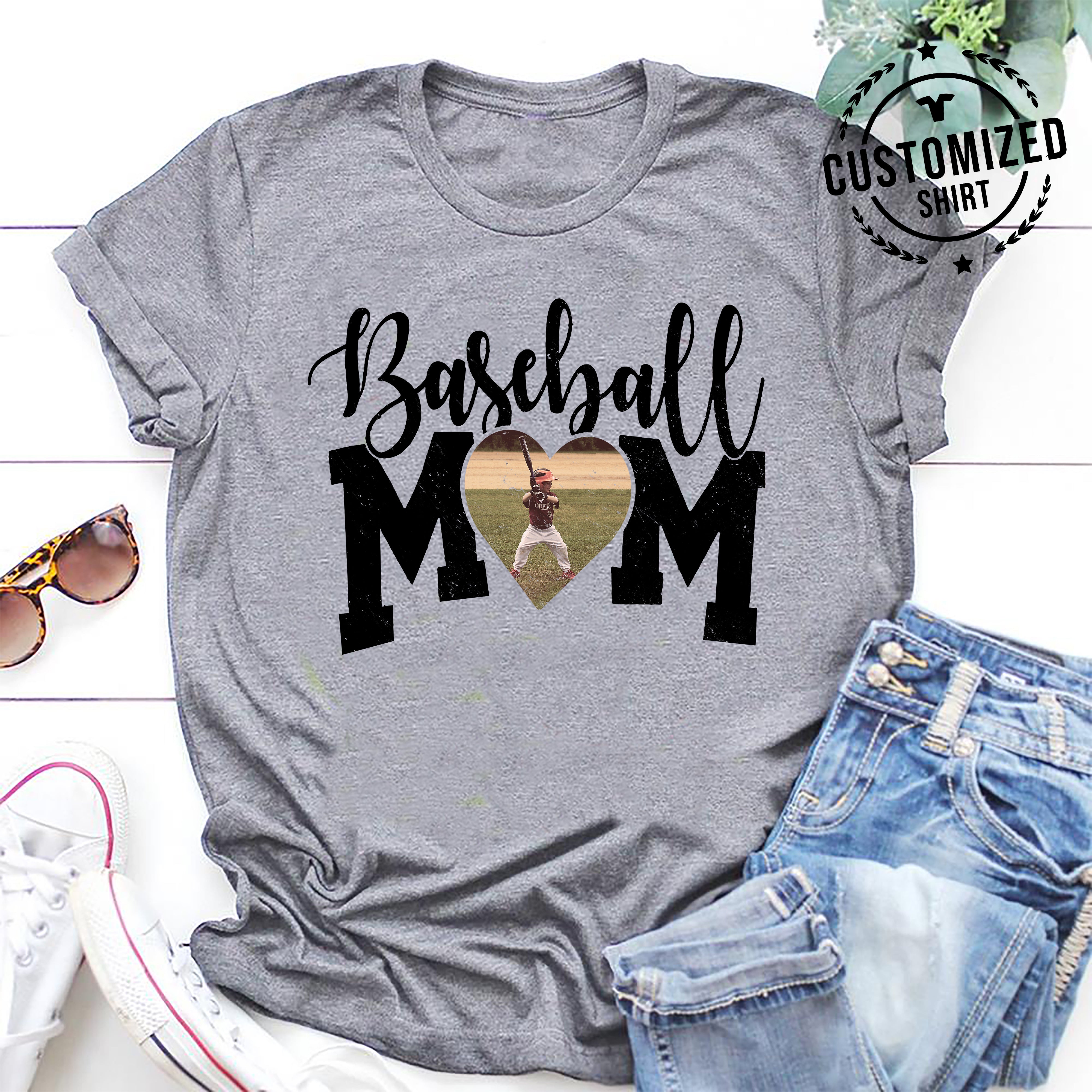 Baseball Mom – Custom Photo Print Shirt #Hu1208Ho94