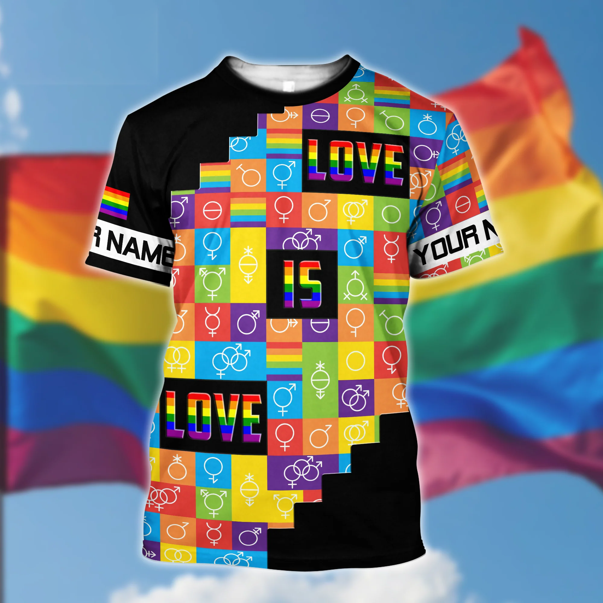 Coolspod Personalized Lgbt Gender Symbols Love Is Love 3D Printed Unisex Shirts