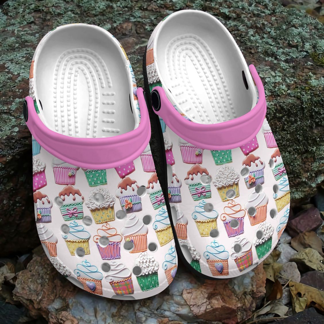 Baking Personalized Clog, Custom Name, Text, Color, Number Fashion Style For Women, Men, Kid, Print 3D Cupcake Pattern