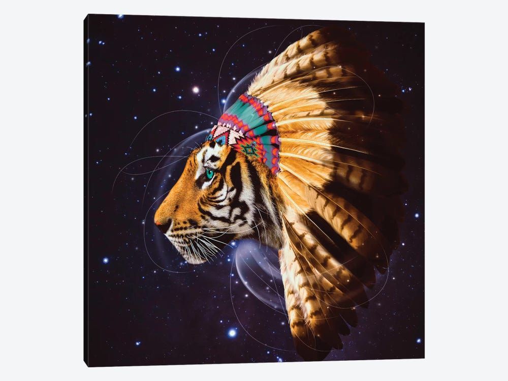 Chief Tiger In Color Canvas Poster 8″x12″ 12×18″ 18″x26″ 24″x36″ 30″x45″