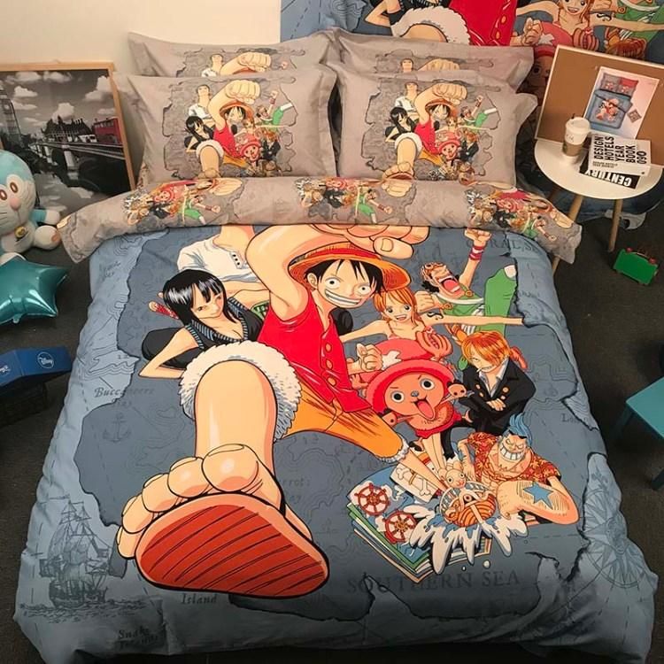 One Piece Characters Poster Anime Duvet Cover Bedding Set