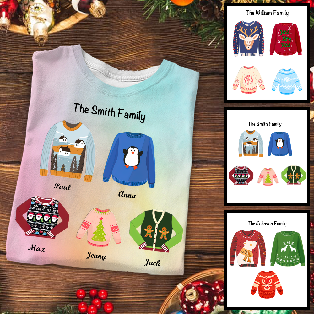 Ugly Sweater Family For Christmas Tie Dye Shirt Sweatshirt Hoodie Ap403