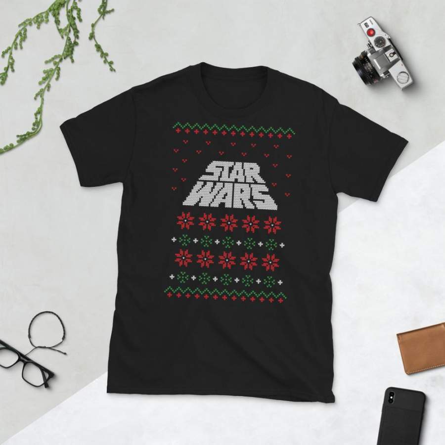 War Of The Star Logo Transparent For Christmas Ugly Sweater Design Short-Sleeve Unisex T-Shirt