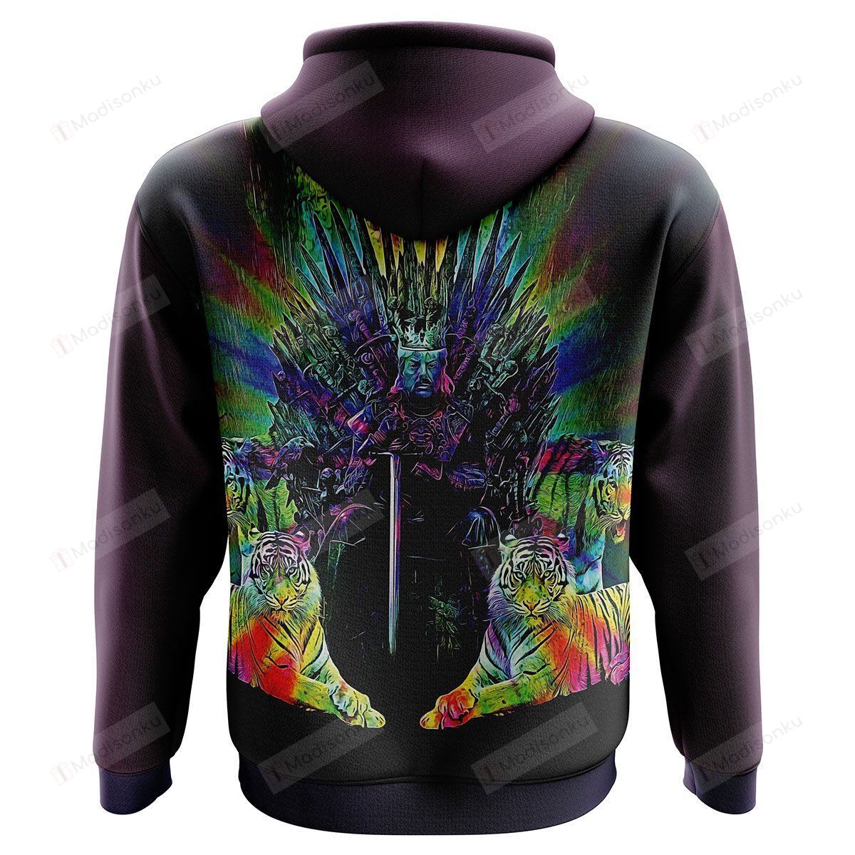 Tiger King Throne Color  3D All Over Print Hoodie, Zip-Up Hoodie