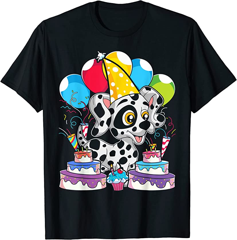 Dog Lover Puppy Animal Kids Birthday Party Cute Dalmatian T-Shirt