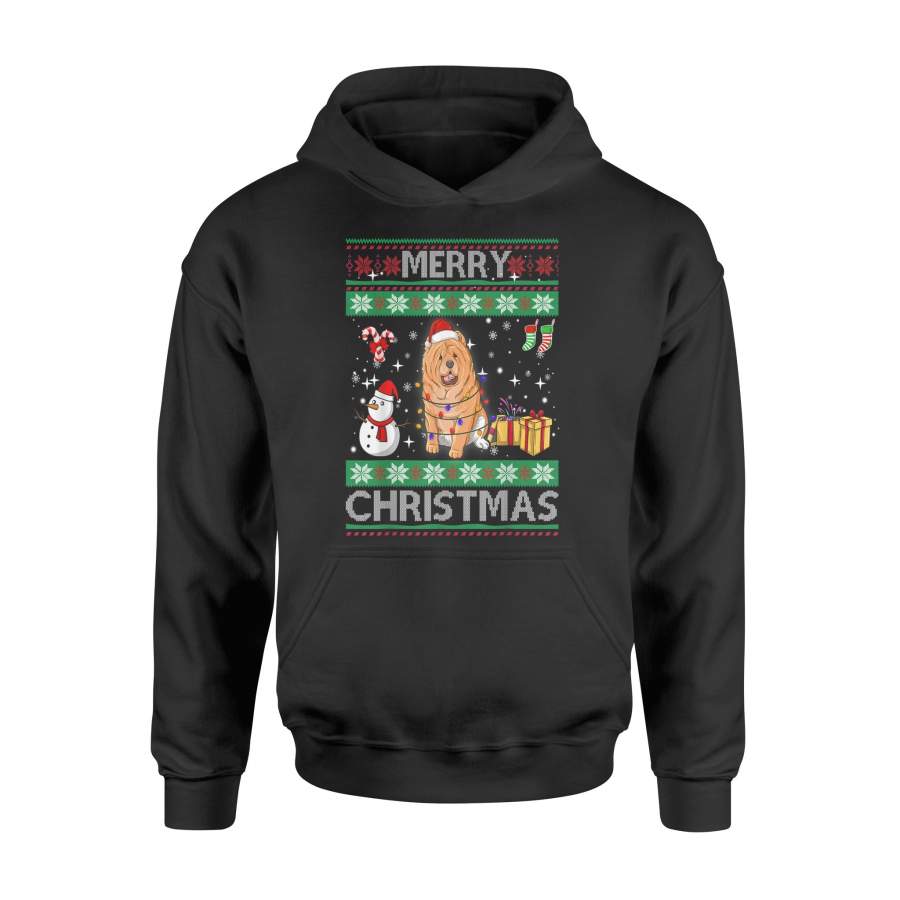 Chow Chow Dog Owner Ugly Christmas Santa Funny T-Shirt – Standard Hoodie