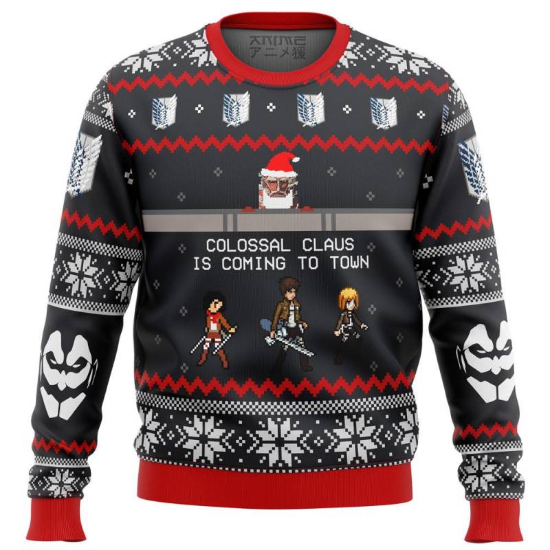 Attack on Titan Colossal Claus Premium Ugly Christmas Sweater