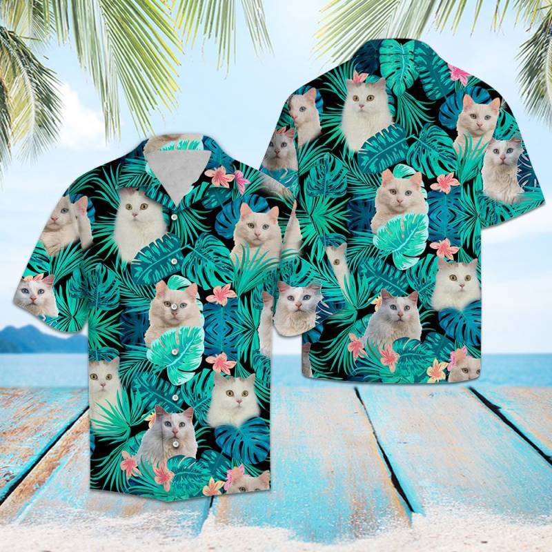 Turkish Van Green Tropical Hawaiian Shirt Ha14762