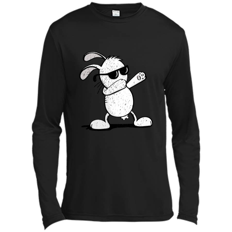 Dabbing Easter Bunny Boys Vintage T Shirt Dab Dance Long Sleeve Moisture Absorbing Shirt