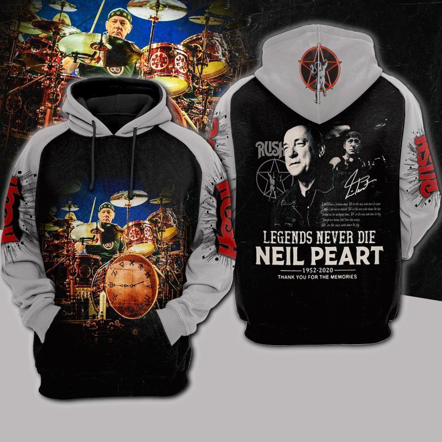 Neil Peart Legends Never Die Men And Women 3D Hoodie