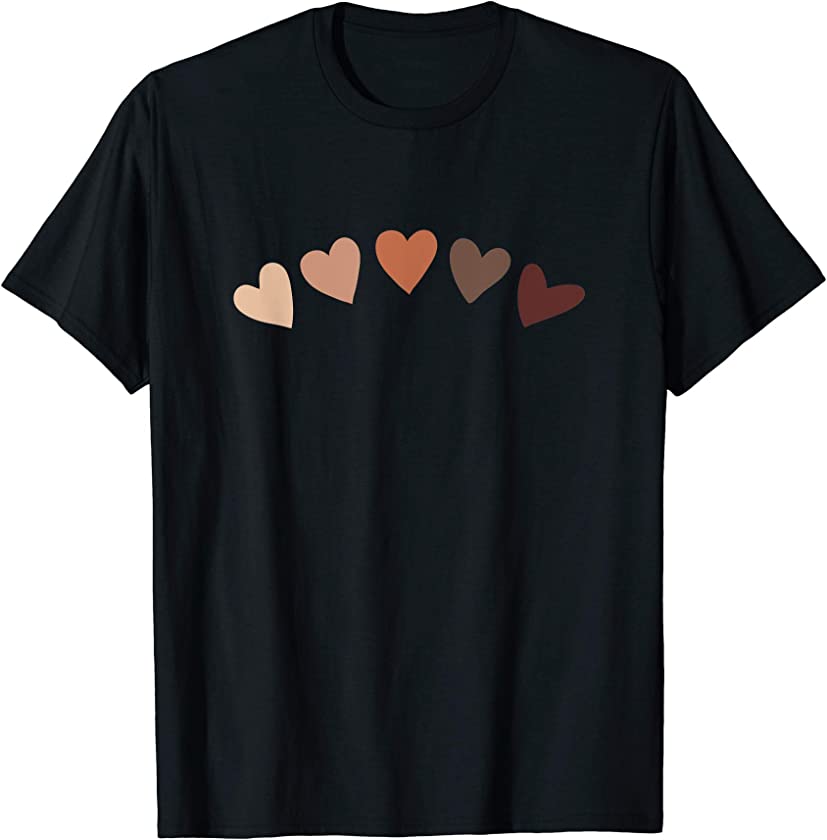 Skin Tone Hearts, Be Kind, Melanin T-Shirt