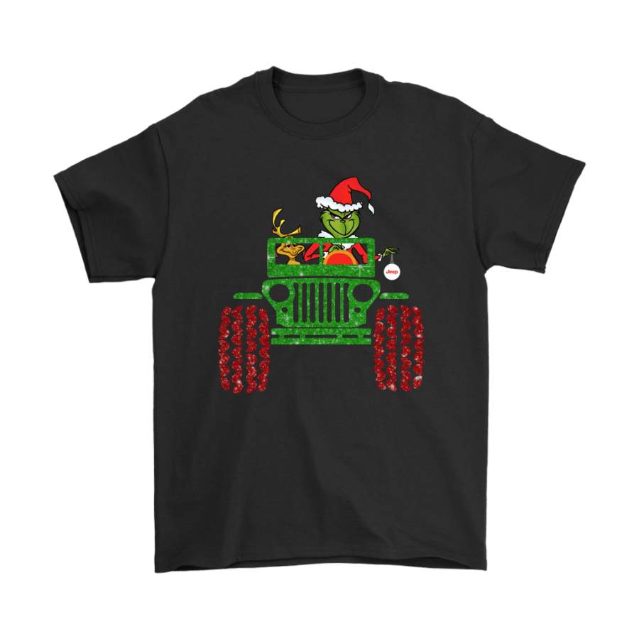 The Grinch And Max Christmas Drive On A Jeep T-Shirt