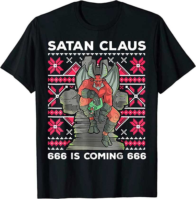 Ugly Christmas Satan 666 Satanic T-Shirt