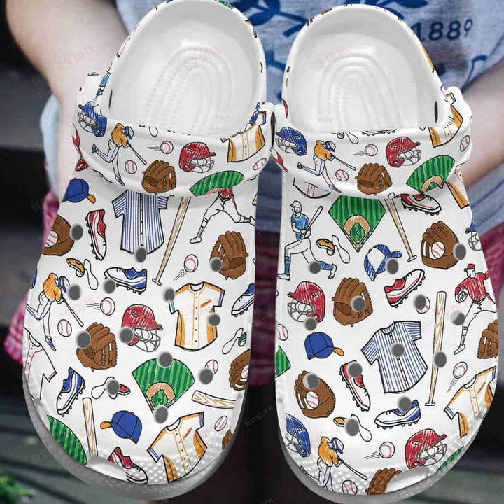 Cartoon Baseball Ball Cap Batter Crocs Classic Clogs Shoes