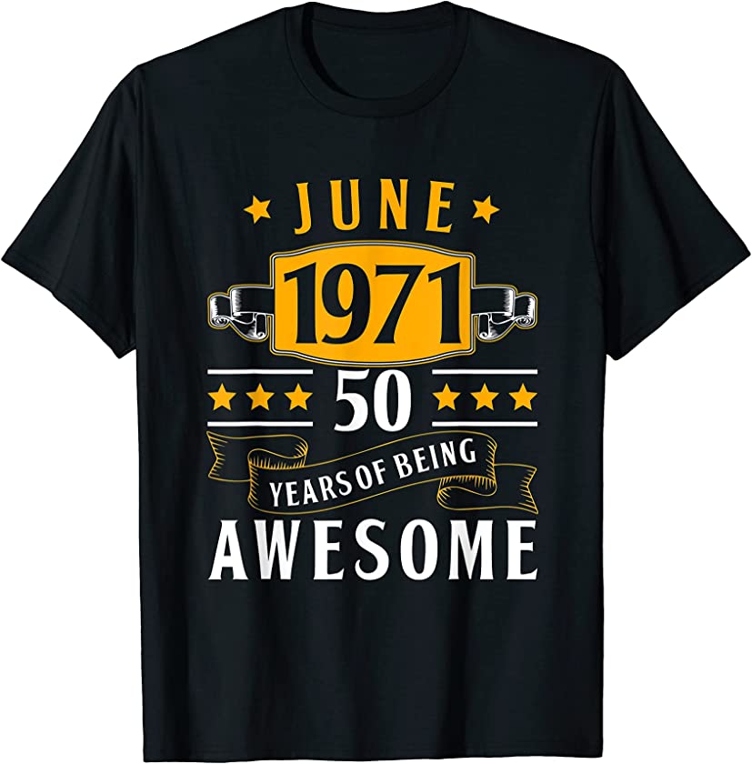 50th Birthday Vintage June 1971 50 Years Old Retro Men T-Shirt