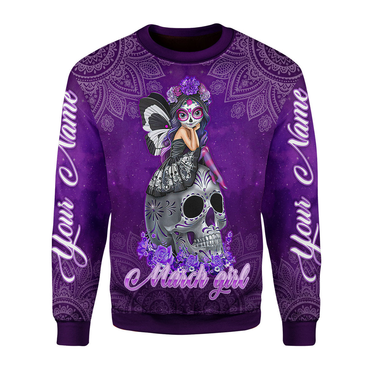 Customspig Personalized Ugly Sweater March Girl I Have Tattoos All Over Printed