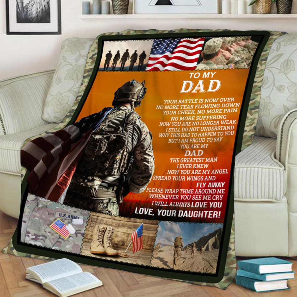 To My Father Veteran The Greatest Man I Ever Know Fleece Blanket Gift For Family,Birthday,Parents,Dad Gift Home Decor Bedding Couch Sofa Soft And Comfy