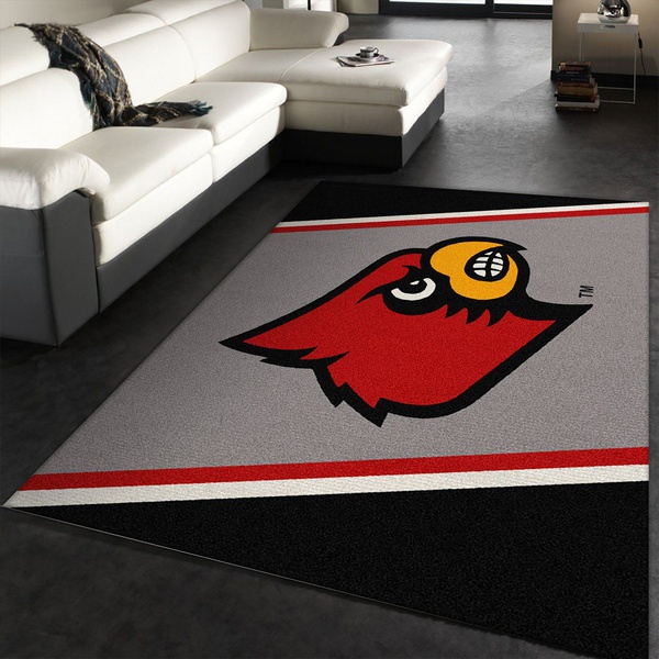 College Spirit Louisville Sport Area Rug Team Logo Home Decor Floor Decor