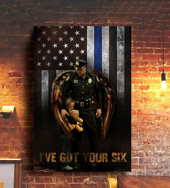 Thin Blue Line American Flag Poster Support Our Local Enforcement Home Decor Gift For Cops