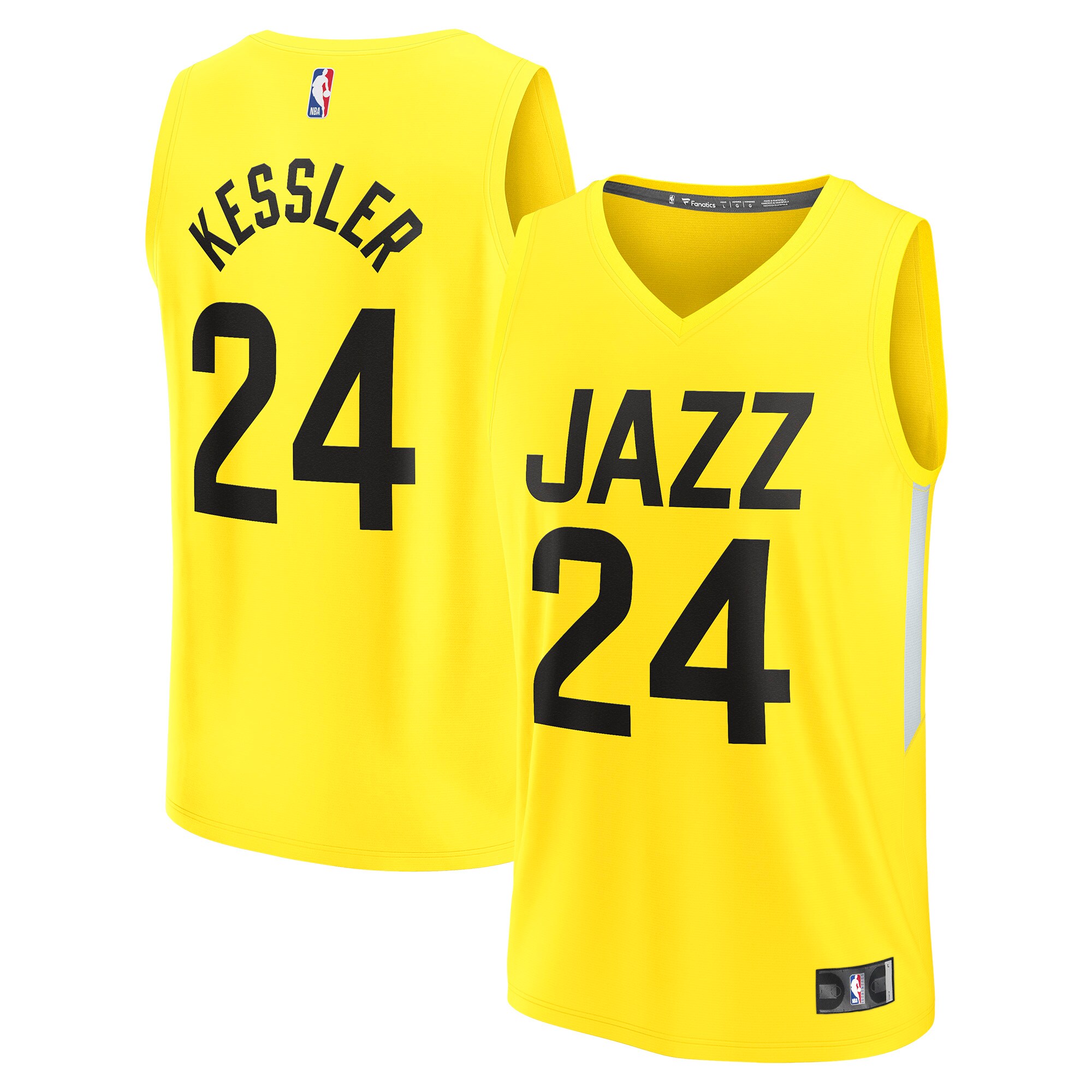 Walker Kessler Utah Jazz Branded Fast Break Replica Player Jersey – Icon Edition – Yellow