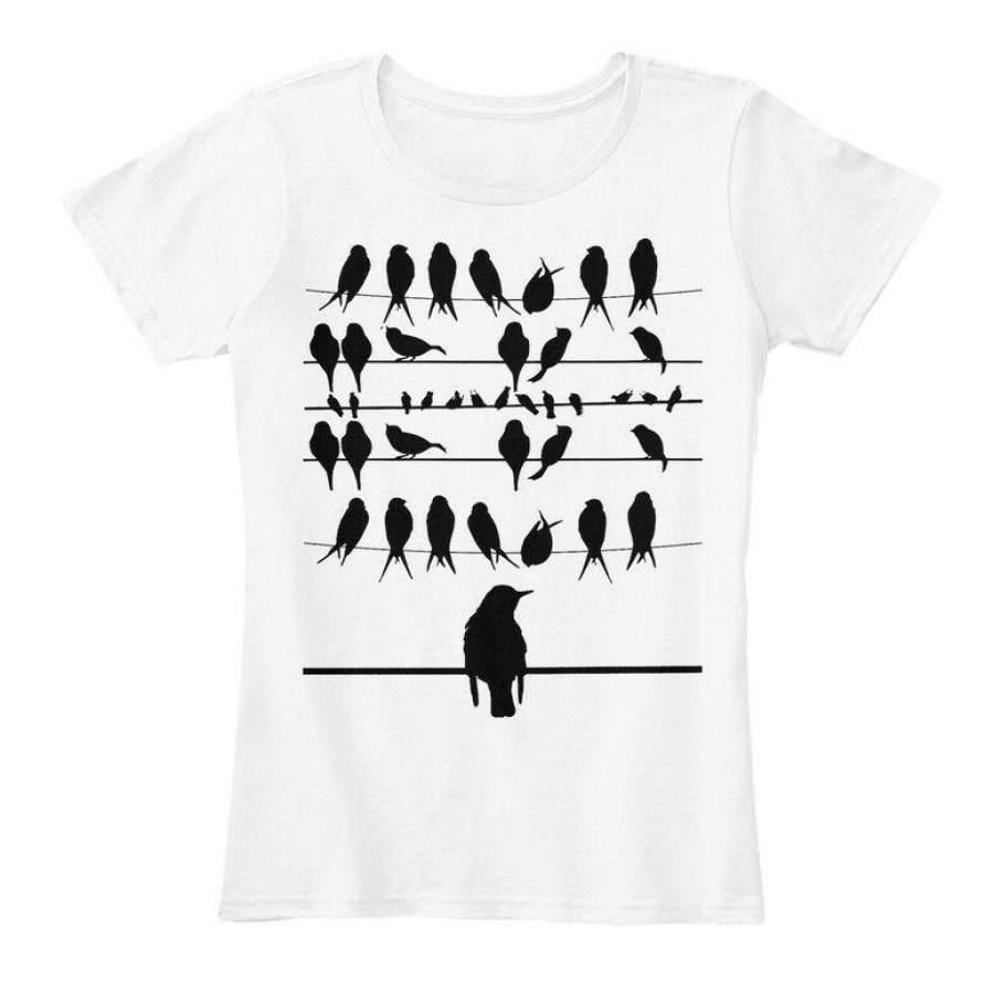 Black Birds Women’S Short Sleeve T-Shirt Tee