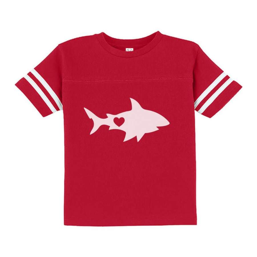 Valentine’s Day Shark with a Heart Toddler Jersey T-Shirt